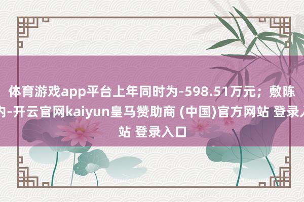 体育游戏app平台上年同时为-598.51万元；敷陈期内-开云官网kaiyun皇马赞助商 (中国)官方网站 登录入口