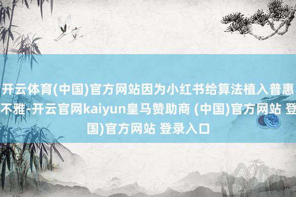 开云体育(中国)官方网站因为小红书给算法植入普惠的价值不雅-开云官网kaiyun皇马赞助商 (中国)官方网站 登录入口