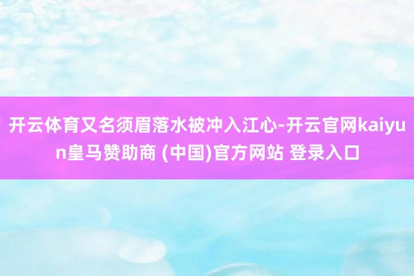开云体育又名须眉落水被冲入江心-开云官网kaiyun皇马赞助商 (中国)官方网站 登录入口
