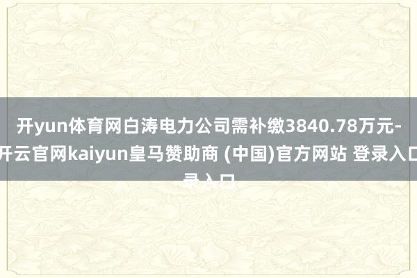 开yun体育网白涛电力公司需补缴3840.78万元-开云官网kaiyun皇马赞助商 (中国)官方网站 登录入口