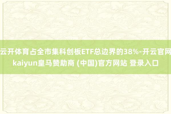 云开体育占全市集科创板ETF总边界的38%-开云官网kaiyun皇马赞助商 (中国)官方网站 登录入口